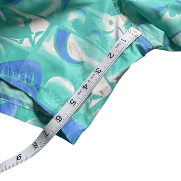 Vineyard Vines Men's Fish Print Elastic Waist Swim Trunks Blue Green Size Small - Picture 6 of 7